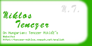 miklos tenczer business card